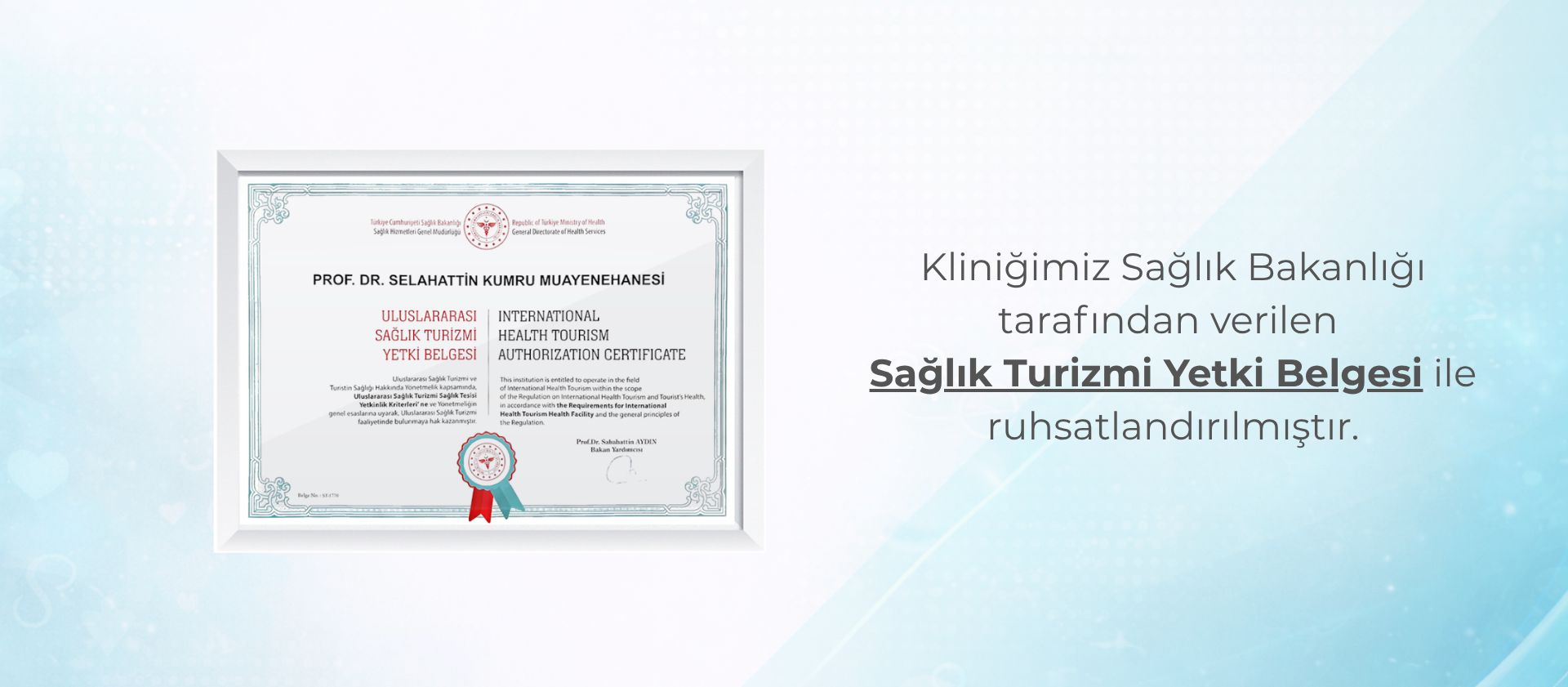 Saglik Turizmi Yetki Belgesi